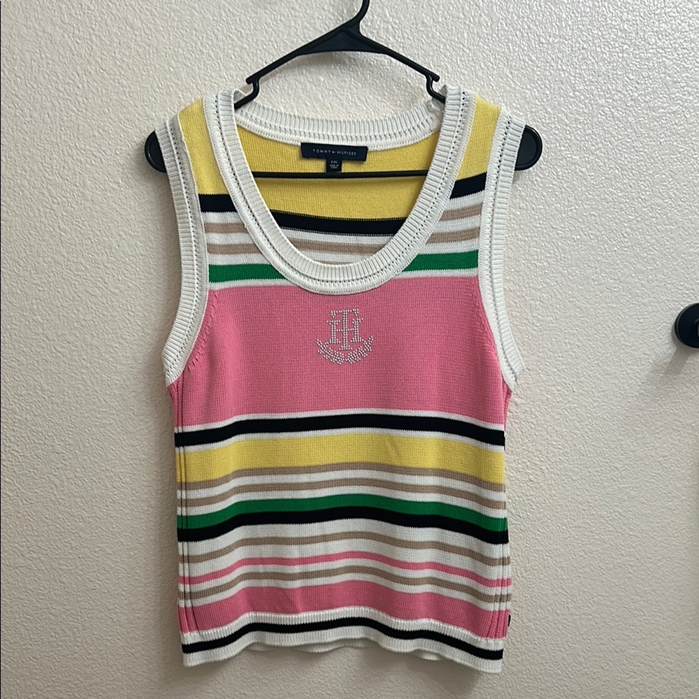 Tommy Hilfiger Women's Striped Sleeveless Top - Pink, Yellow, Green